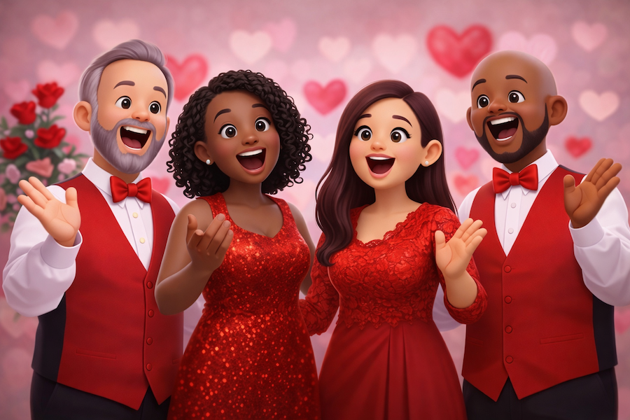 A Cappella York Singing Valentines quartet